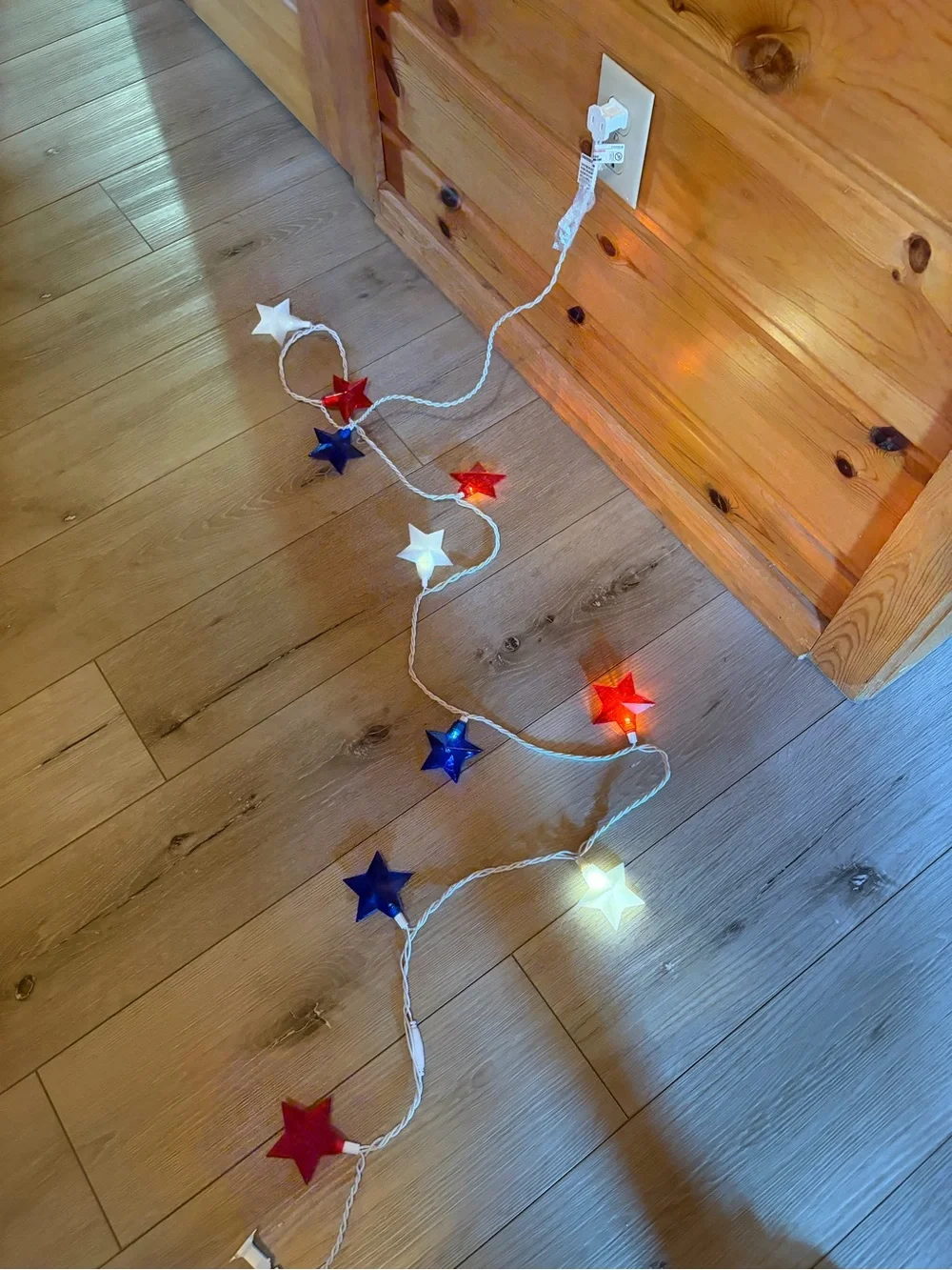 Multicolor Star String Lights - Red Blue White